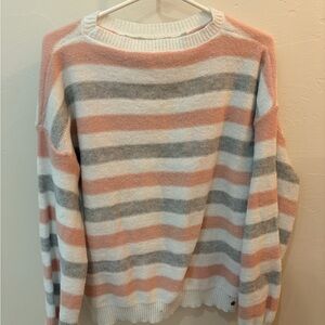 Cozy Striped Sweater in Pink and Gray